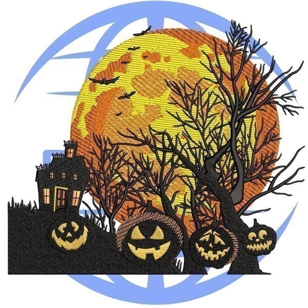 Halloween-House-Embroidery-Digitizing